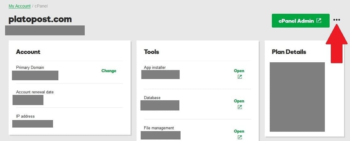 GoDaddy cPanel fix AMP Issue Step 1